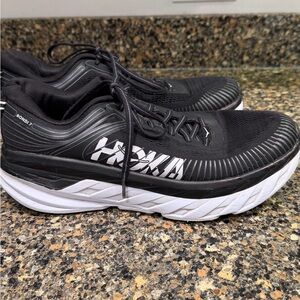 HOKA  Black and White tennis Shoes ladies Bondi 7 size 10.5